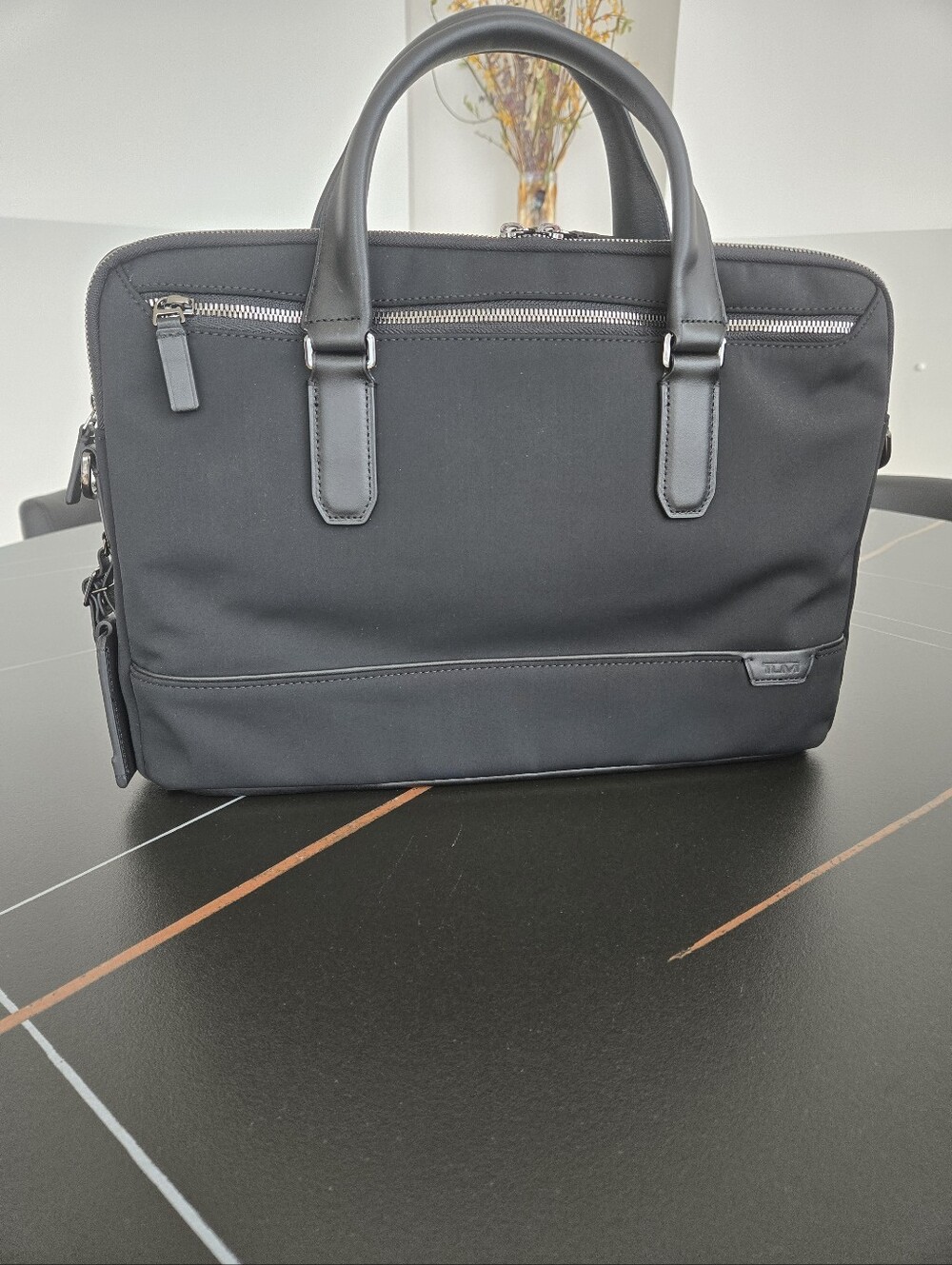 Tumi Black Laptop Briefcase with Top Handles